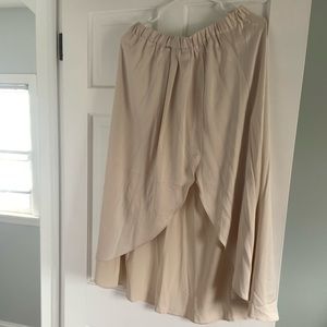 Express Cream Ivory Satin Look Wrap Tulip Skirt